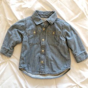 Baby Gap Jersey-Lined Denim Button Down 6-12 Mos